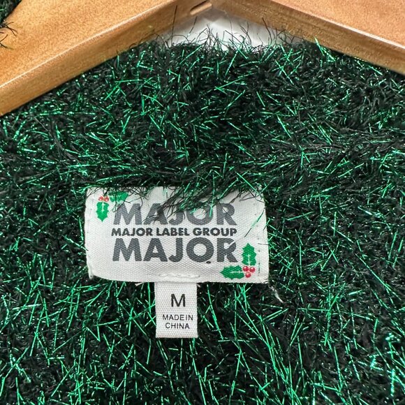 Major Label Group Christmas Ugly Vest Size M Green - Picture 3 of 8